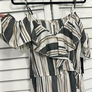 Long dress, cold shoulder